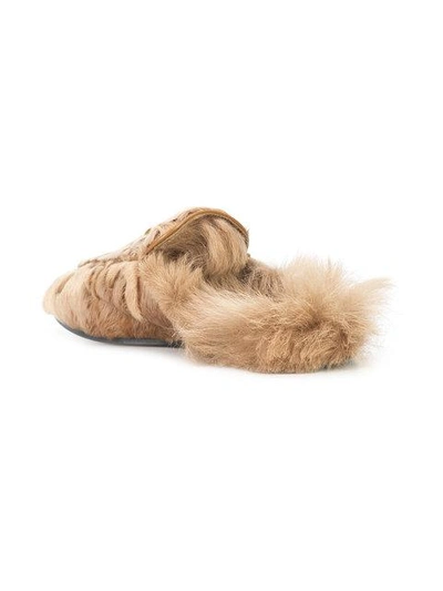 Shop Gucci Princetown Slippers In Nude