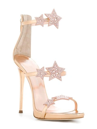 Shop Giuseppe Zanotti Harmony Star Sandals In Metallic