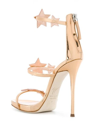 Shop Giuseppe Zanotti Harmony Star Sandals In Metallic