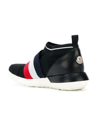 Shop Moncler Logo Slip-on Sneakers In Black