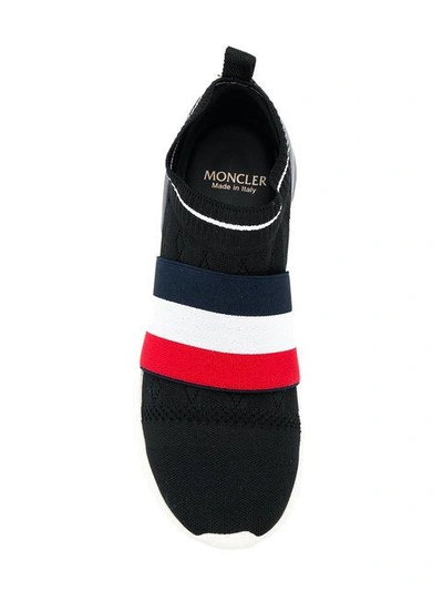 Shop Moncler Logo Slip-on Sneakers In Black