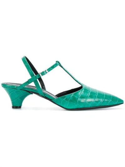 Shop Marni Pointed Toe Pumps In Green