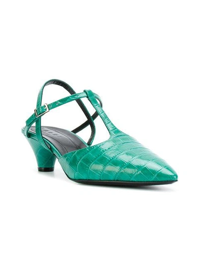 Shop Marni Pointed Toe Pumps In Green