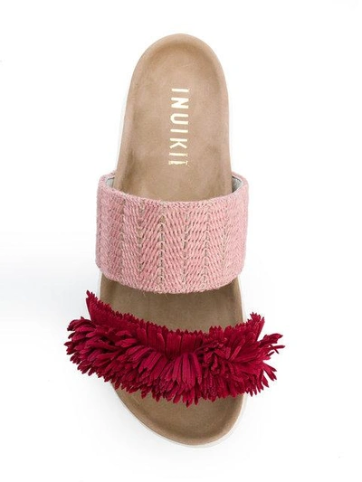 Shop Inari Colourblock Fringe Sandals In Pink