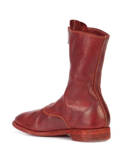 Shop Guidi Front Zip Boots - Red