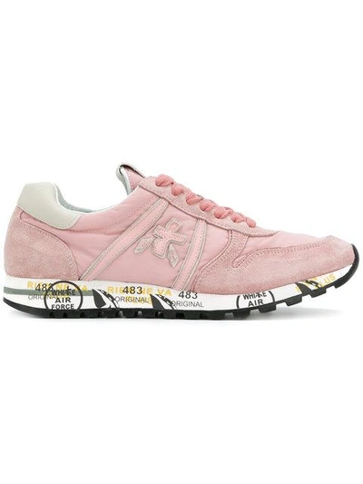Shop White Premiata Sky Sneakers - Pink