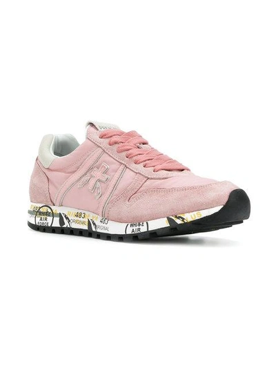 Shop White Premiata Sky Sneakers - Pink