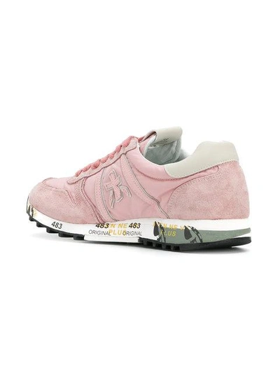 Shop White Premiata Sky Sneakers - Pink