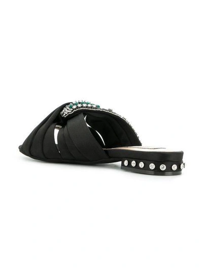 Shop N°21 Jewel Embellished Knot Sandals In Black