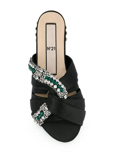 Shop N°21 Jewel Embellished Knot Sandals In Black