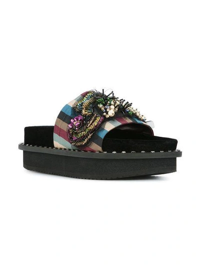 Shop Antonio Marras Striped Embellished Sandals In Multicolour