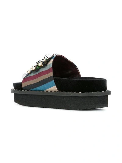 Shop Antonio Marras Striped Embellished Sandals In Multicolour