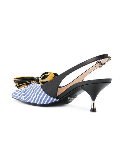 Shop Prada Miss-matched Bow Pumps In Multicolour