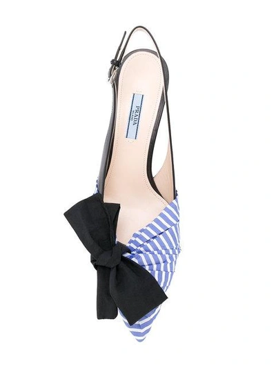 Shop Prada Miss-matched Bow Pumps In Multicolour