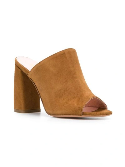 Shop Anna F Block Heel Mules In Neutrals