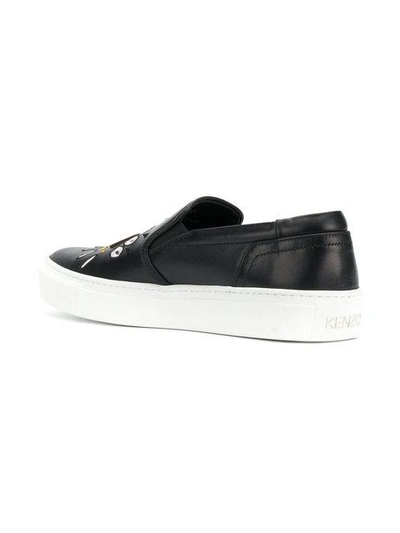 Shop Kenzo Eye Slip-on Sneakers - Black