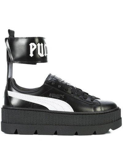 Shop Fenty X Puma Ankle Strap Platform Sneakers - Black