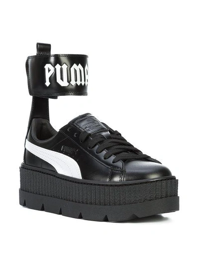 Shop Fenty X Puma Ankle Strap Platform Sneakers - Black