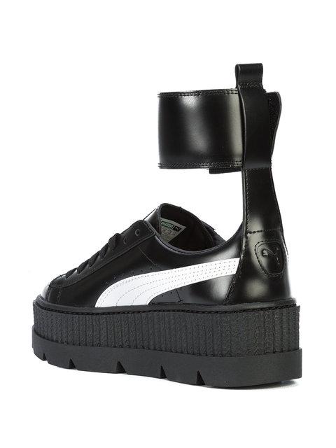 Fenty X Puma Fenty Puma X Rihanna Women S Leather Ankle Strap Platform Sneakers In Black Modesens