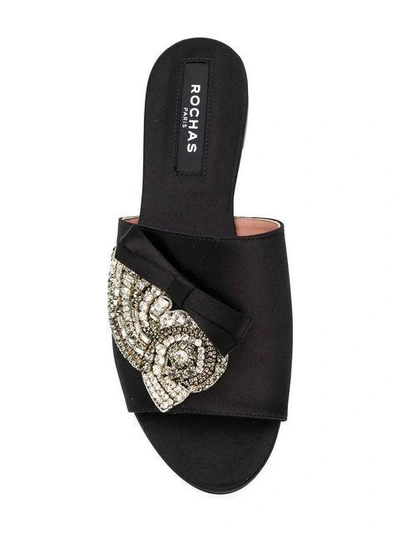 Shop Rochas Embellished Open-toe Sandals In Black