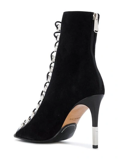 Shop Balmain Open-toe Ankle Boots - Black