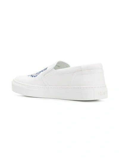 Shop Kenzo K-skate Tiger Sneakers - White