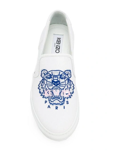 Shop Kenzo K-skate Tiger Sneakers - White