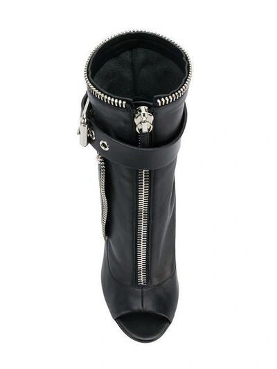 Shop Giuseppe Zanotti Kendra Zip Detail Boots In Black