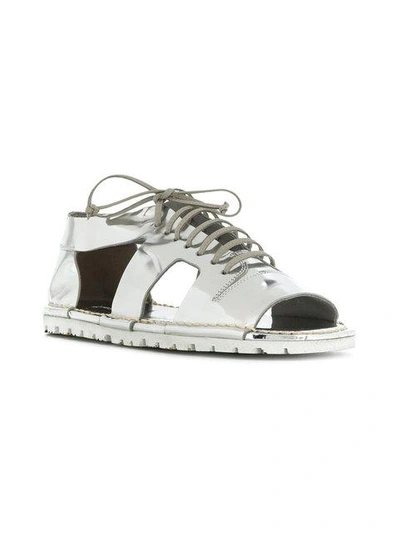 Shop Marsèll Cut Out Lace-up Shoes In Metallic