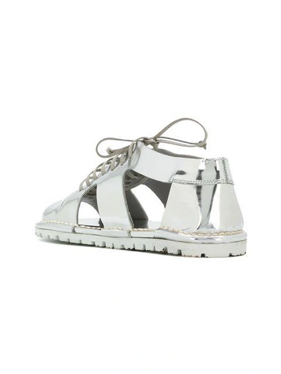 Shop Marsèll Cut Out Lace-up Shoes In Metallic