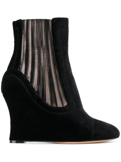 Shop Alchimia Di Ballin Metallic Panelled Wedge Ankle Boots In Black