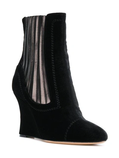 Shop Alchimia Di Ballin Metallic Panelled Wedge Ankle Boots In Black