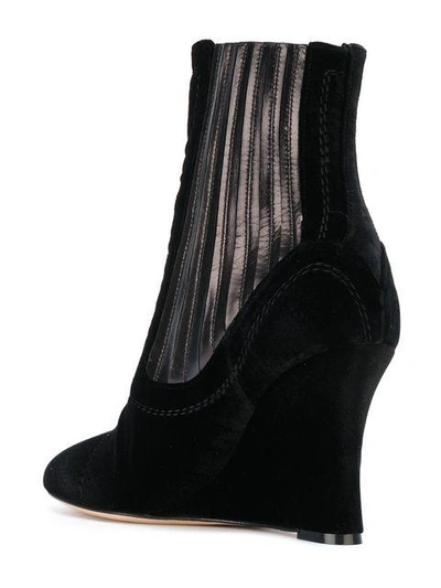 Shop Alchimia Di Ballin Metallic Panelled Wedge Ankle Boots In Black