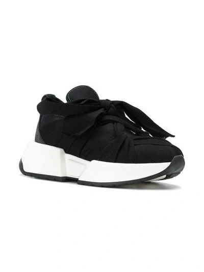 Shop Mm6 Maison Margiela Bandaged Platform Sneakers In 965 Black/dark Gray