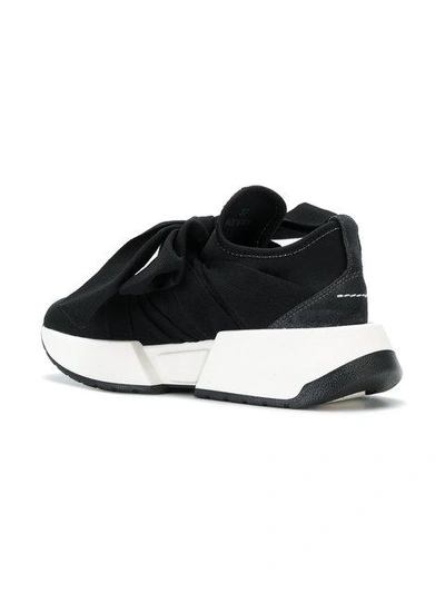 Shop Mm6 Maison Margiela Bandaged Platform Sneakers In 965 Black/dark Gray