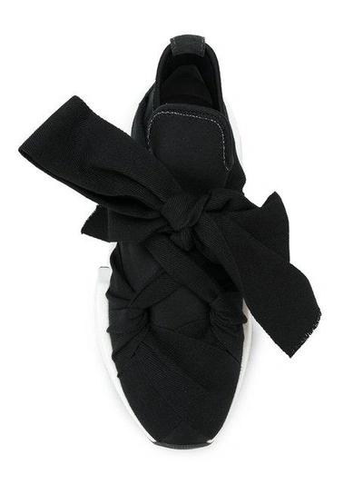 Shop Mm6 Maison Margiela Bandaged Platform Sneakers In 965 Black/dark Gray
