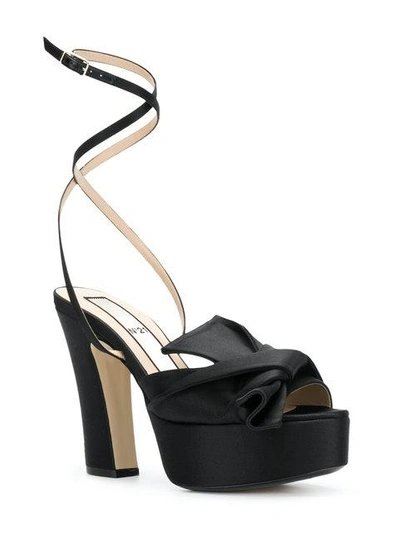 Shop N°21 Nº21 Abstract Bow Ankle Strap Sandals - Black