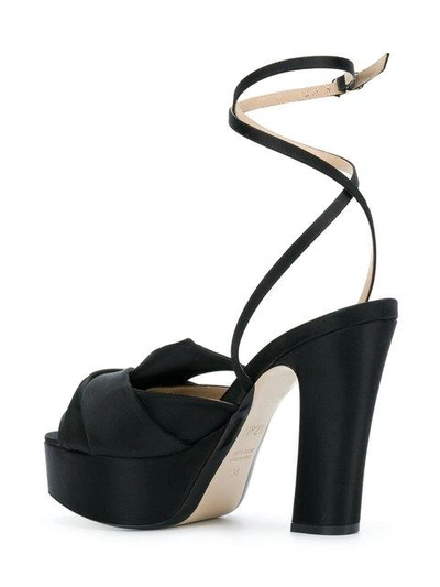 Shop N°21 Nº21 Abstract Bow Ankle Strap Sandals - Black