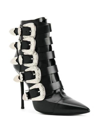Shop Dsquared2 Buckled Heeled Boots In Black