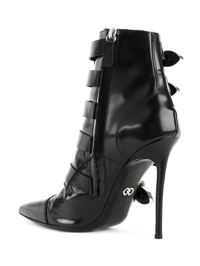 Shop Dsquared2 Buckled Heeled Boots In Black