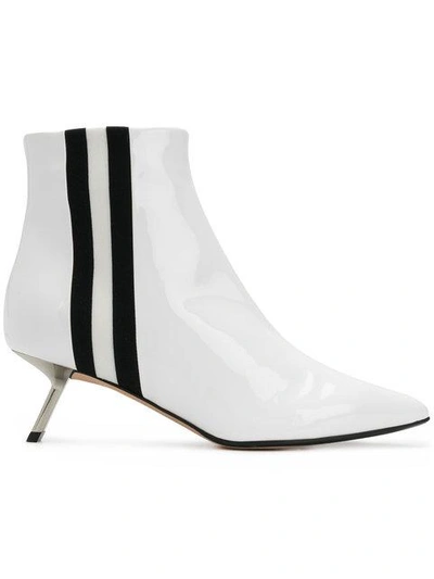 Shop Alchimia Di Ballin Side-striped Ankle Boots - White
