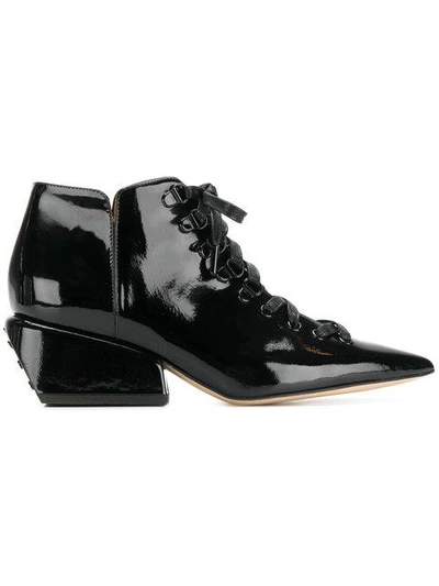 Shop Petar Petrov Sacha Laced Ankle Boots - Black