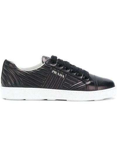 Shop Prada Quilted Low In Black