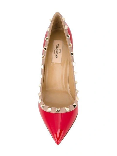 Shop Valentino Garavani 'rockstud' Pumps - Red