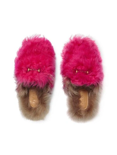 Shop Gucci Princetown Merino Wool Slipper - Pink