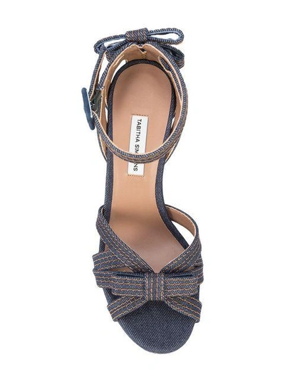 Shop Tabitha Simmons Platform Bow Sandals In Blue