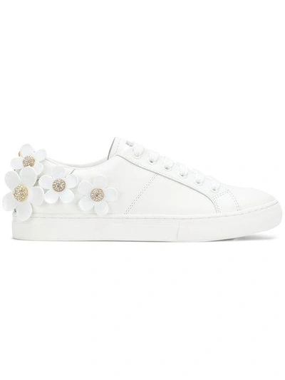 Marc Jacobs Flower-embellished Leather Sneakers In White | ModeSens