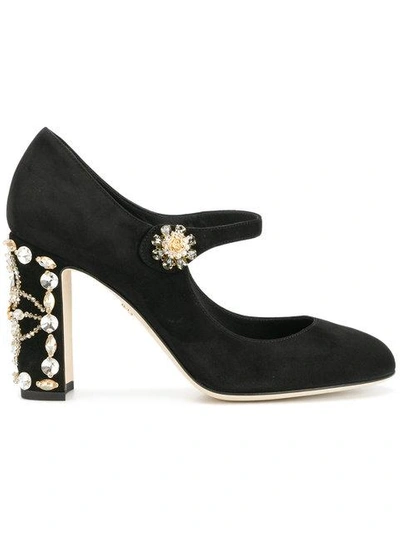 Shop Dolce & Gabbana Vally Embellished Pumps In Black