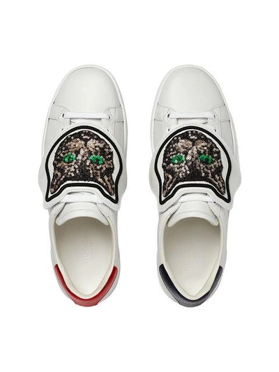 Shop Gucci Ace Sneakers With Removable Patches In White