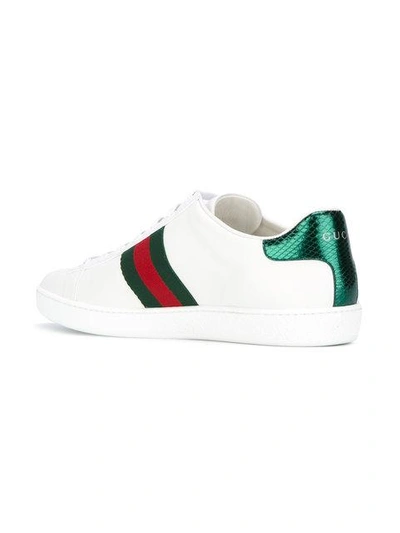 Shop Gucci Gg Vintage Web Safety Pin Sneakers - Farfetch In White
